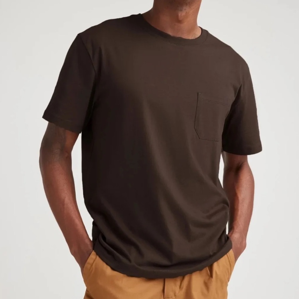 Richer poorer Pima Pocket Tee dark oak